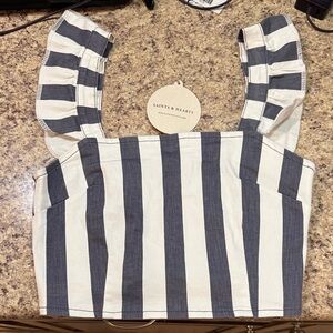 Saints & Hearts Striped Black and White Women's Top